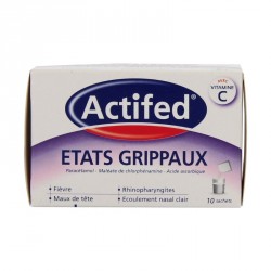Actifed &Eacute;tats Grippaux 10 Sachets