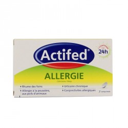 Actifed allergie cetirizine 10mg 7 Comprim&eacute;s