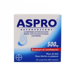 ASPRO 500 Effervescent 20 comprim&eacute;s effervescents