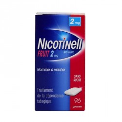 Nicotinell fruit 2mg sans sucre 96 gommes &agrave; m&acirc;cher