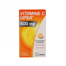 Vitamine C Upsa 500mg 30 comprim&eacute;s &agrave; croquer orange