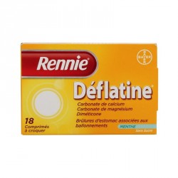 Rennie deflatine sans sucre 18 comprim&eacute;s &agrave; croquer au sorbitol