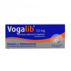Vogalib 7.5mg sans sucre lyophilisat oral &eacute;dulcor&eacute; &agrave; l'aspartam 8 lyophilisats