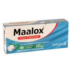 Maalox maux d'estomac 40 comprim&eacute;s &agrave; croquer