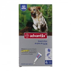 Bayer Advantix Antiparasitaire Grands Chiens de 25kg &agrave; 40kg