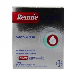 Rennieliquo sans sucre suspension buvable &eacute;dulcor&eacute;e &agrave; la saccharine sodique 20 sachets-dose de 10ml