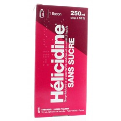 Helicidine 10 pour cent sans sucre sirop &eacute;dulcor&eacute; &agrave; la saccharine 250ml