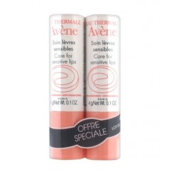 Av&egrave;ne Soin L&egrave;vres Sensibles Lot de 2 x 4 g