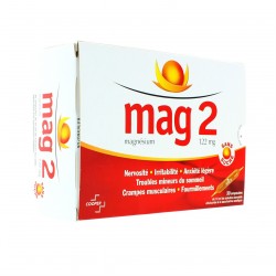Mag 2 Sans Sucre 122 mg solution buvable 30 ampoules &eacute;dulcor&eacute;es de 10ml