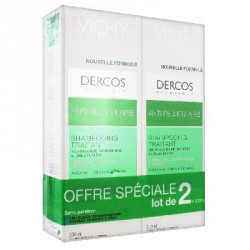 Vichy Dercos Shampooing Traitant Anti-Pelliculaire Cheveux Normaux &agrave; Gras Lot de 2 x 200 ml