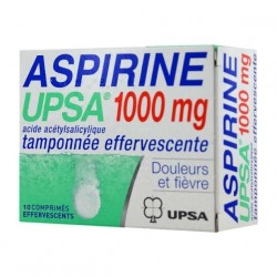 Aspirine UPSA 1000mg tamponn&eacute;e effervescente 10 comprim&eacute;s