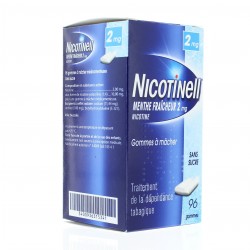 NICOTINELL 2mg MENTHE FRAICHE 96 gommes &agrave; m&acirc;cher