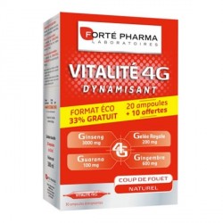 Fort&eacute; Pharma Vitalit&eacute; 4g Dynamisant 20 Ampoules + 10 Offertes