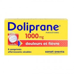 Doliprane 1000g 8 comprim&eacute;s effervescent 