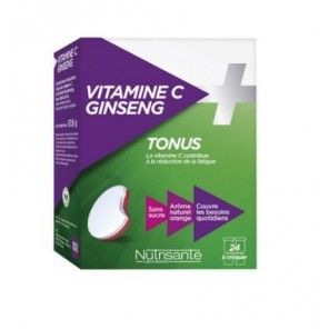 Nutrisante Vitamine C + Ginseng 24 Comprim&eacute;s &agrave; Croquer