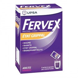 Fervex &Eacute;tat Grippal Adultes Framboise 8 sachets de granul&eacute;s