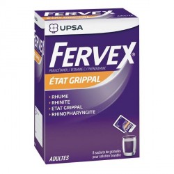 Fervex &eacute;tat grippal adultes 8 sachets de granul&eacute;s