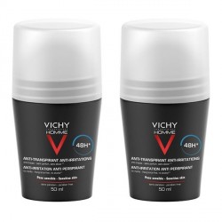 Vichy homme d&eacute;odorant bille peaux sensibles 50ml x2