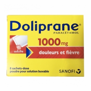 Doliprane 1000mg douleurs et fi&egrave;vre 8 sachets-dose poudre pour solution buvable