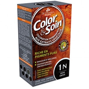 3 Ch&ecirc;nes Color&Soin noir &eacute;b&egrave;ne coloration permanente 1N