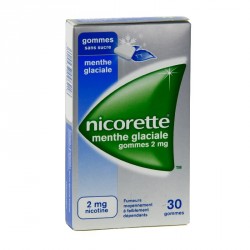 Nicorette Menthe Glaciale 2Mg Sans Sucre 30 Gommes &agrave; M&acirc;cher